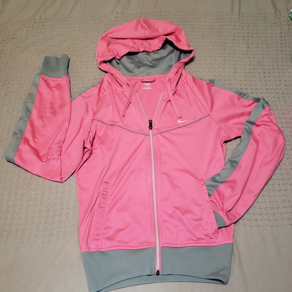 Nike The Athletic Dept Full Zip Track Hoodie Jacket Pink Gray Size S